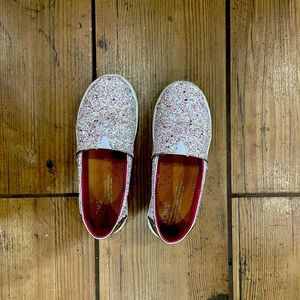 Candy cane Toms glitter shoes size 13 youth